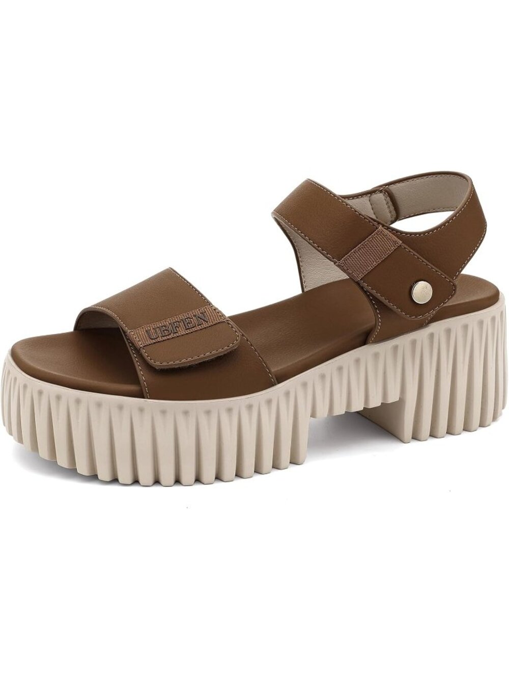 Women's Coffee Platform Dressy Sandals Chunky Wedge Heel Comfortable Casual